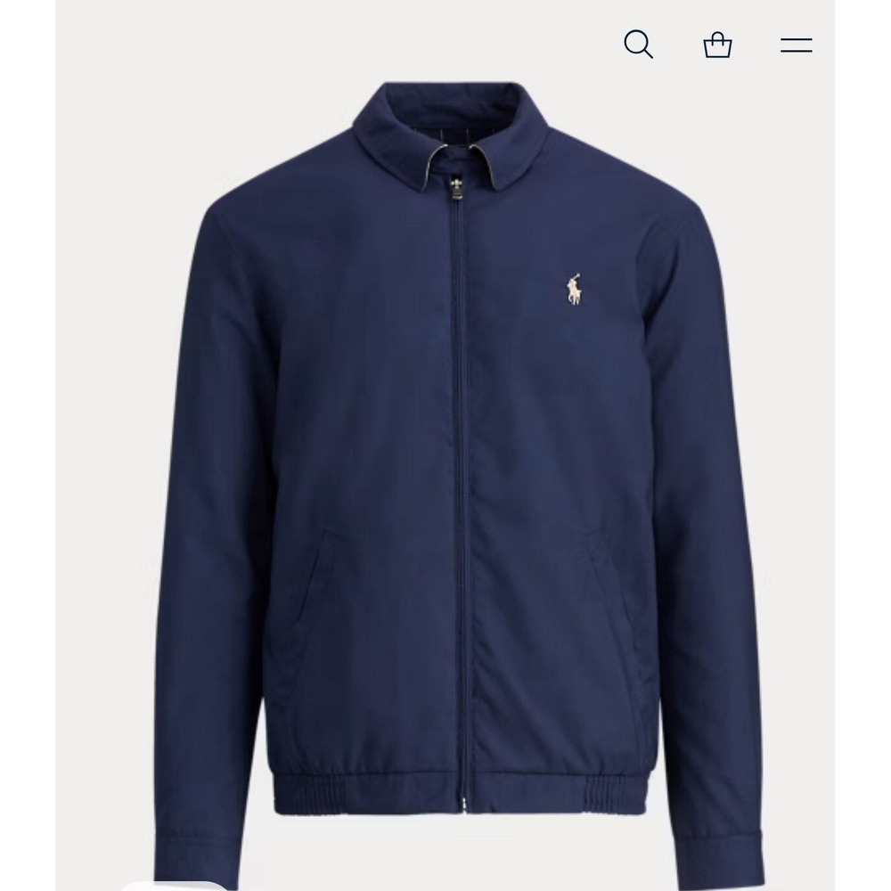 Ralph Lauren Navy Blue Zip-Front Harrington Jacket